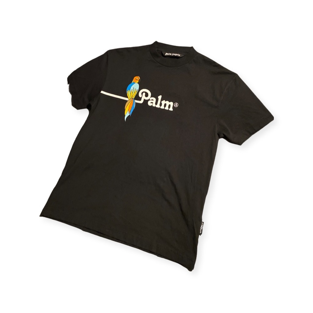 Palm Angels Mens Parrot Black T-Shirt Sz. L